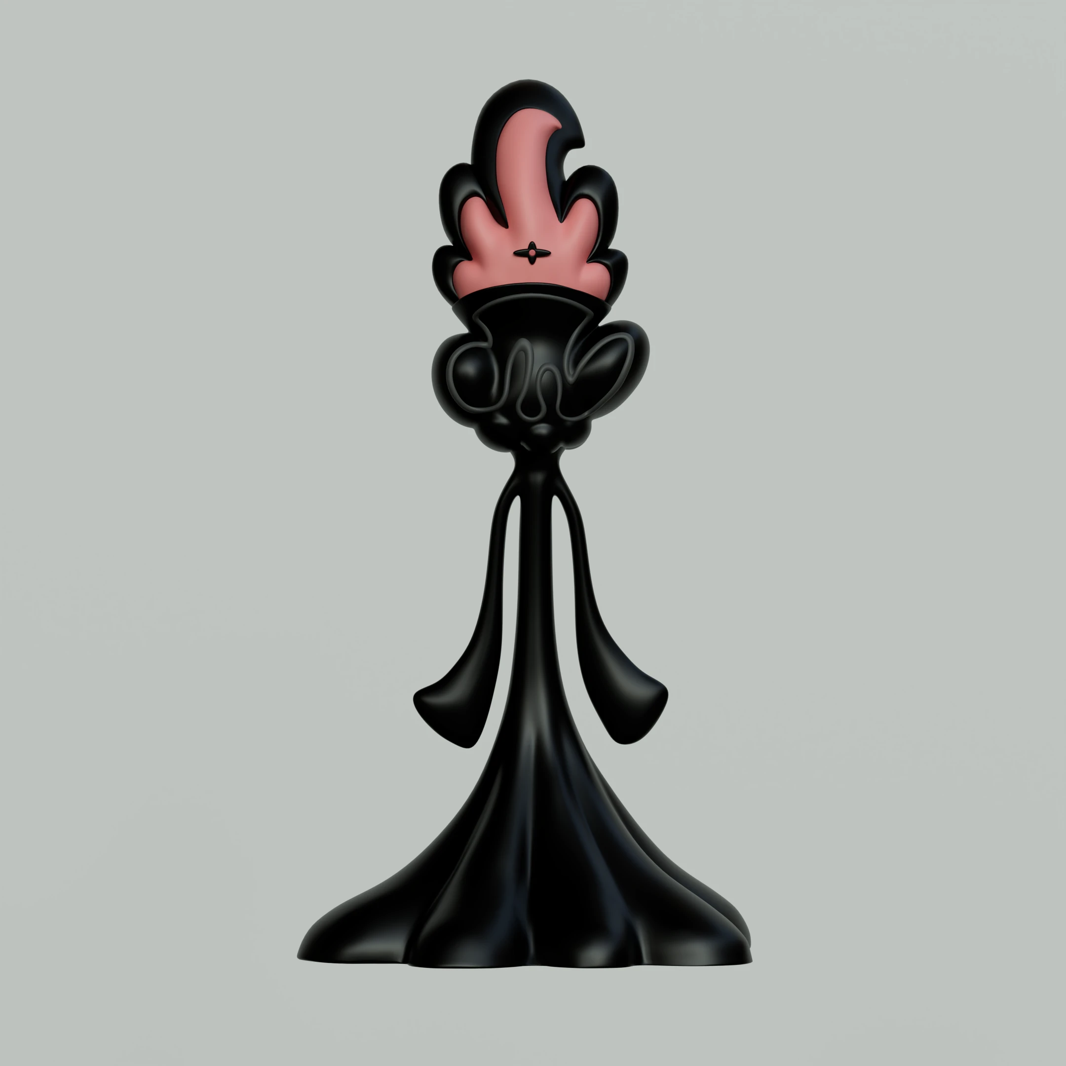 HEELO pink and black figurine on a sculpted black base